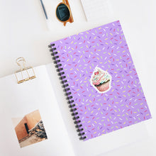 Load image into Gallery viewer, Sprinkles & Cupcake - Purple | Spiral Notebook