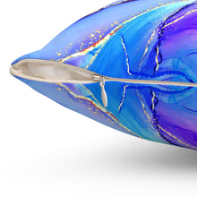 Load image into Gallery viewer, Purple and Gold Marble | Square Pillow