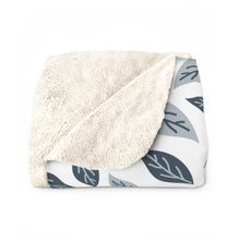 Load image into Gallery viewer, Blue Leaves | Sherpa Fleece Blanket