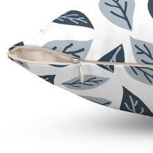 Load image into Gallery viewer, Blue Leaves | Square Pillow