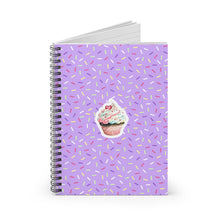 Load image into Gallery viewer, Sprinkles & Cupcake - Purple | Spiral Notebook