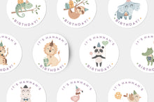 Load image into Gallery viewer, Cute Animal Birthday Stickers