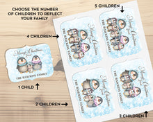 Load image into Gallery viewer, Penguin Family Christmas Stickers