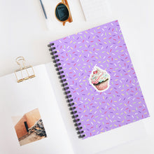 Load image into Gallery viewer, Sprinkles &amp; Cupcake - Purple | Spiral Notebook

