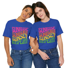 Load image into Gallery viewer, Sunrise, Sunburn, Sunset, Repeat | Cotton Tee
