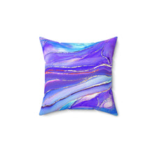 Load image into Gallery viewer, Purple and Gold Marble | Square Pillow
