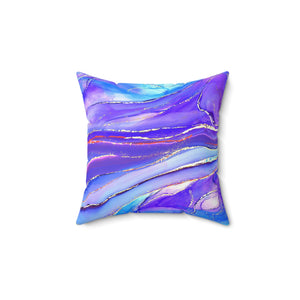 Purple and Gold Marble | Square Pillow